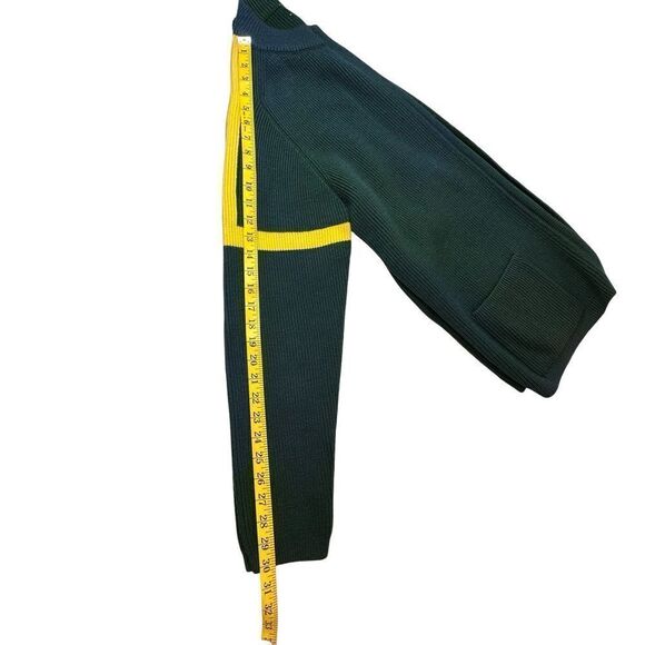 SKI-DOO 1970’s Vintage Green & Yellow Wool Cardigan Size XL - Picture 8 of 11